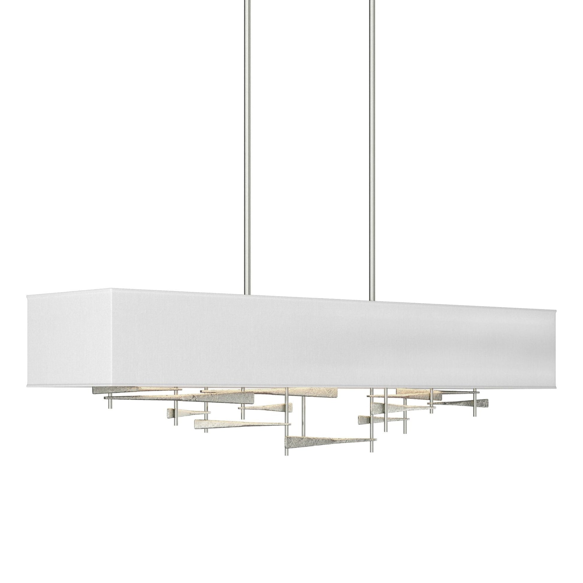 Cavaletti Pendant 4-Light Natural Anna Shade (SF) in Sterling