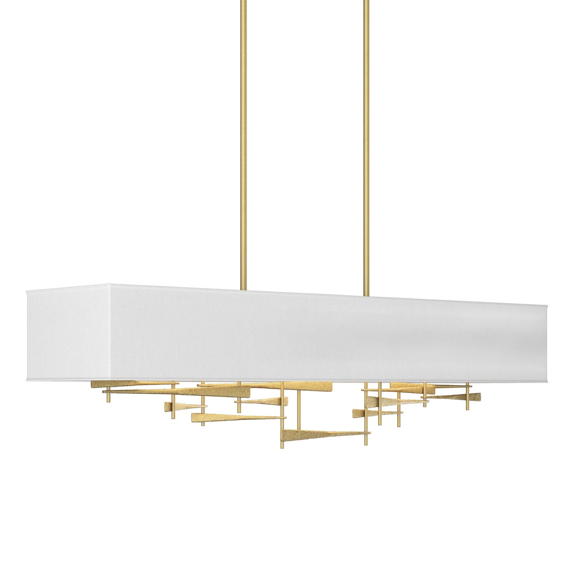 Cavaletti Pendant 4-Light Natural Anna Shade (SF) in Modern Brass