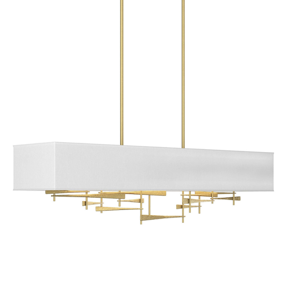 Cavaletti Pendant 4-Light Natural Anna Shade (SF) in Modern Brass