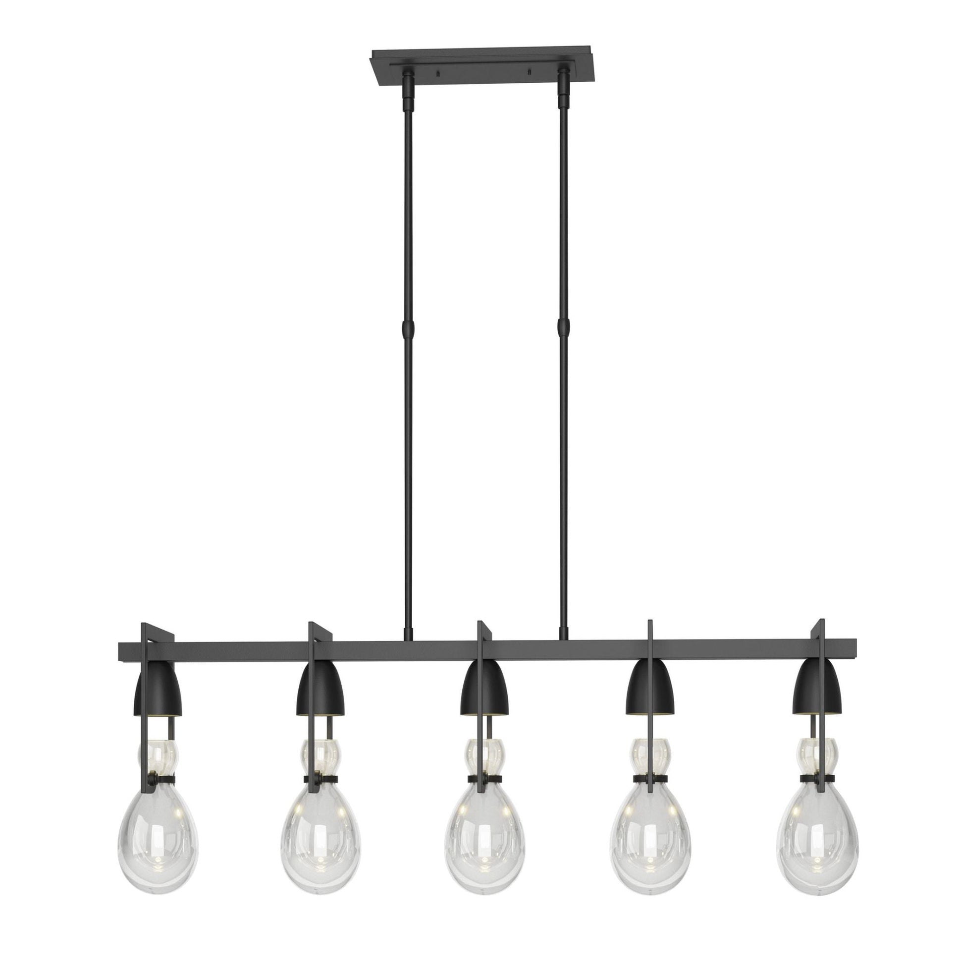 Apothecary Pendant 5-Light Clear Glass (ZM) in Black