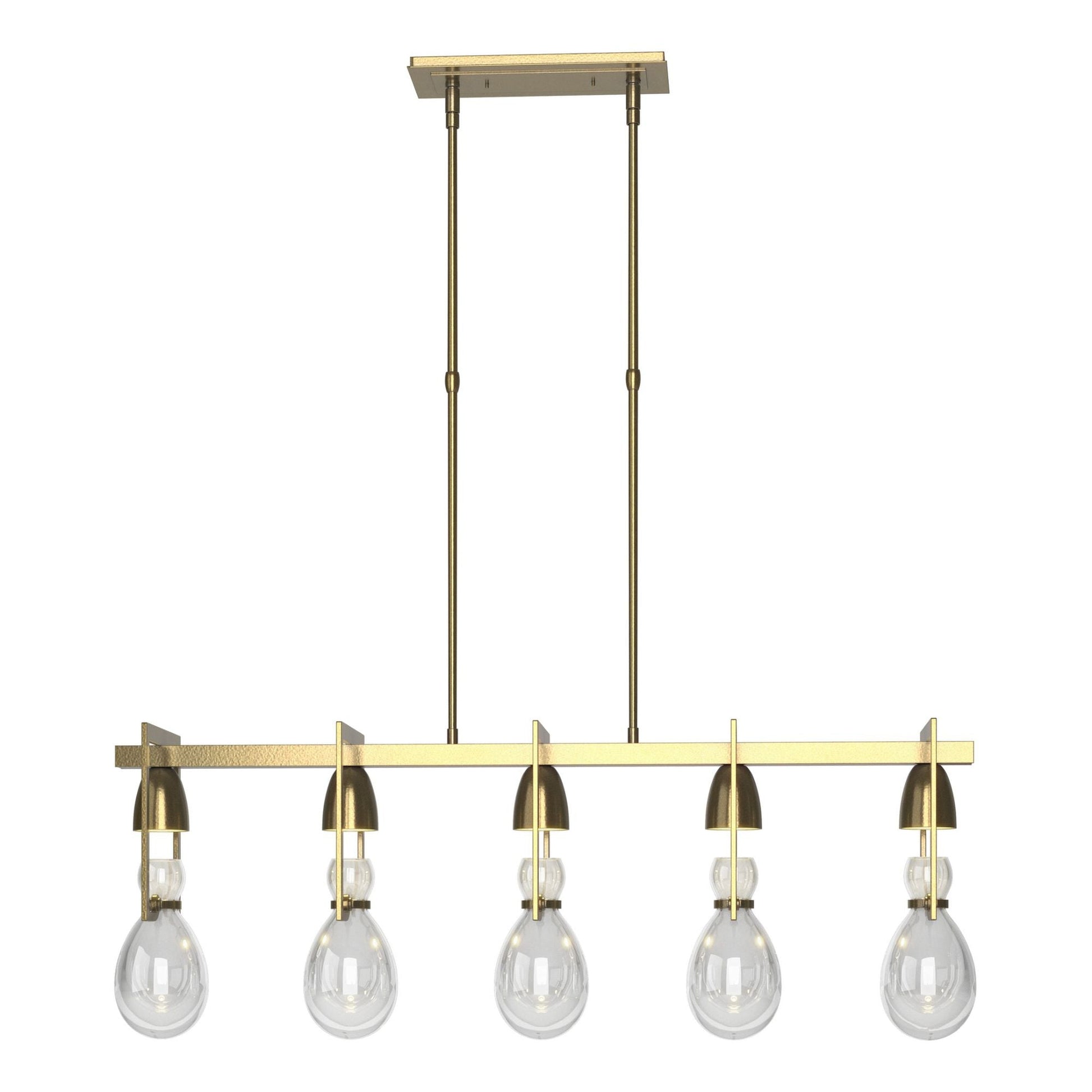 Apothecary Pendant 5-Light Clear Glass (ZM) in Modern Brass