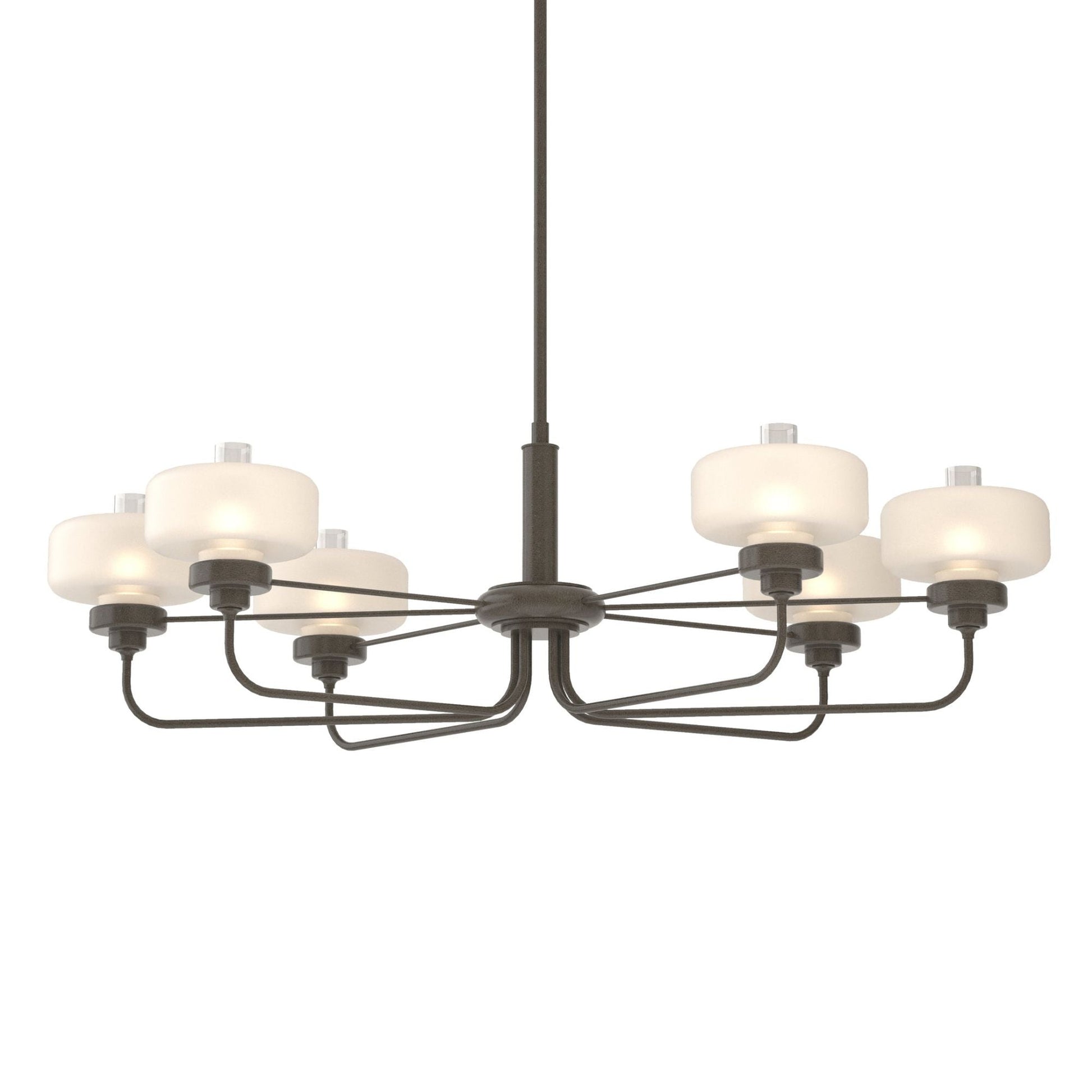 Nola Pendant 6-Light Clear Glass with Frosted Diffuser (YE) in Dark Smoke