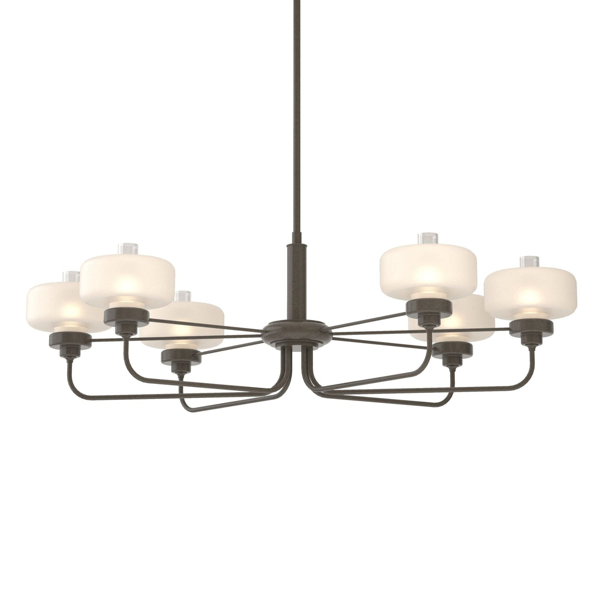Nola Pendant 6-Light Clear Glass with Frosted Diffuser (YE) in Dark Smoke