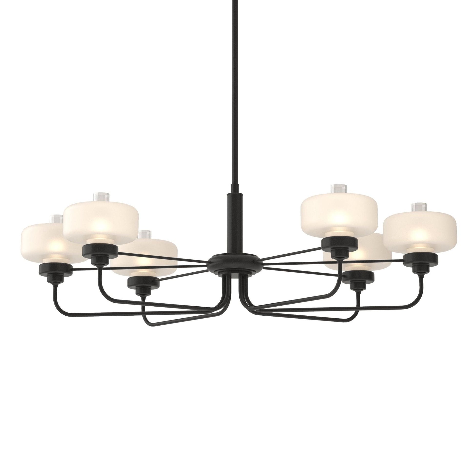 Nola Pendant 6-Light Clear Glass with Frosted Diffuser (YE) in Black