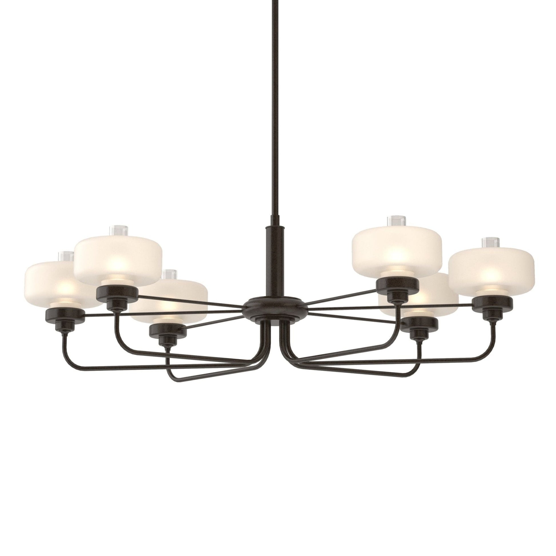 Nola Pendant 6-Light Clear Glass with Frosted Diffuser (YE) in Oil Rubbed Bronze