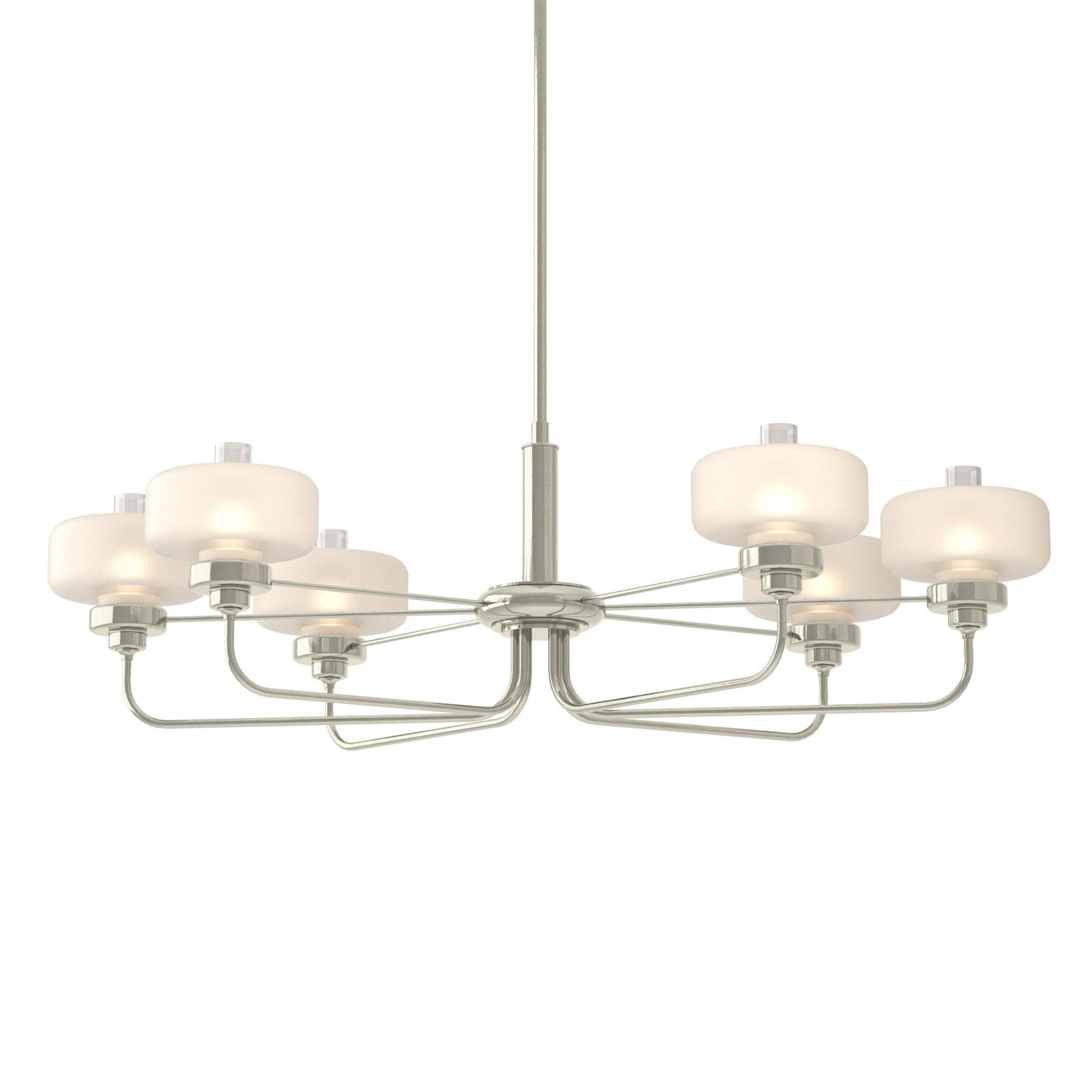 Nola Pendant 6-Light Clear Glass with Frosted Diffuser (YE) in Sterling