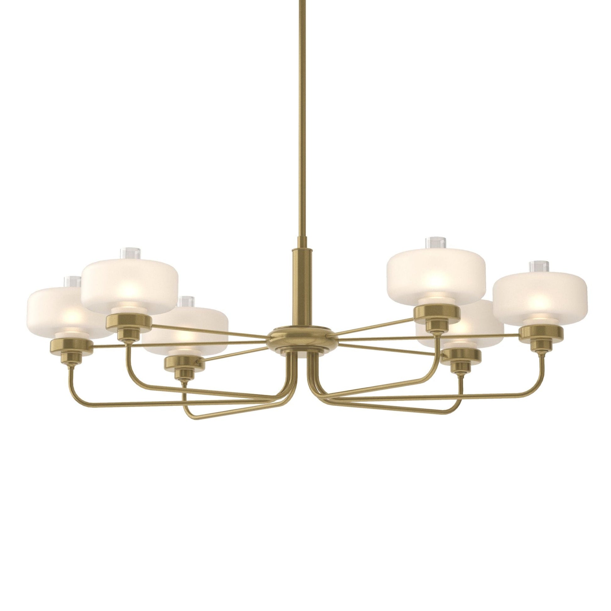 Nola Pendant 6-Light Clear Glass with Frosted Diffuser (YE) in Modern Brass