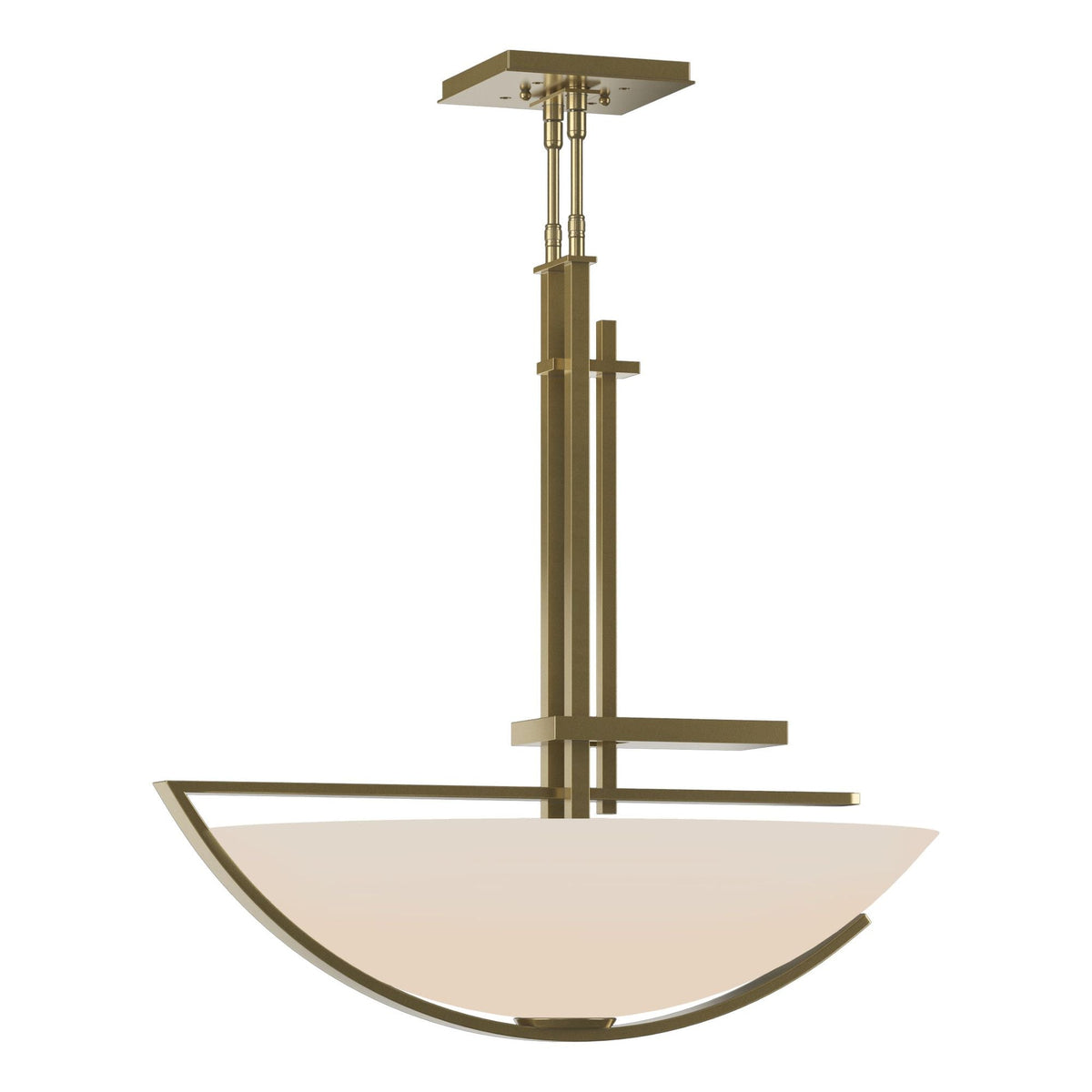 Ondrian Pendant 3-Light Opal Glass (GG) in Modern Brass