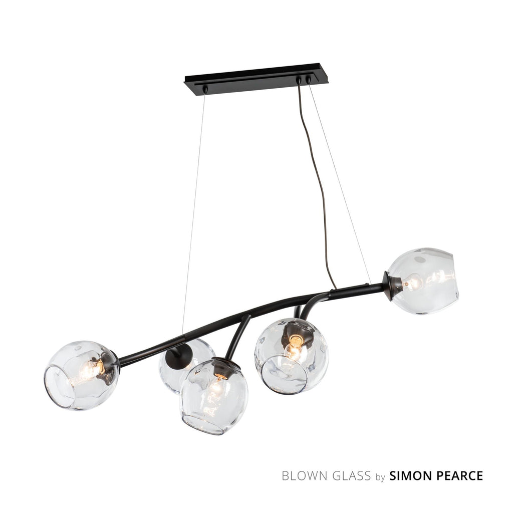 Vine Pendant 7-Light Clear Glass (ZM) in Black