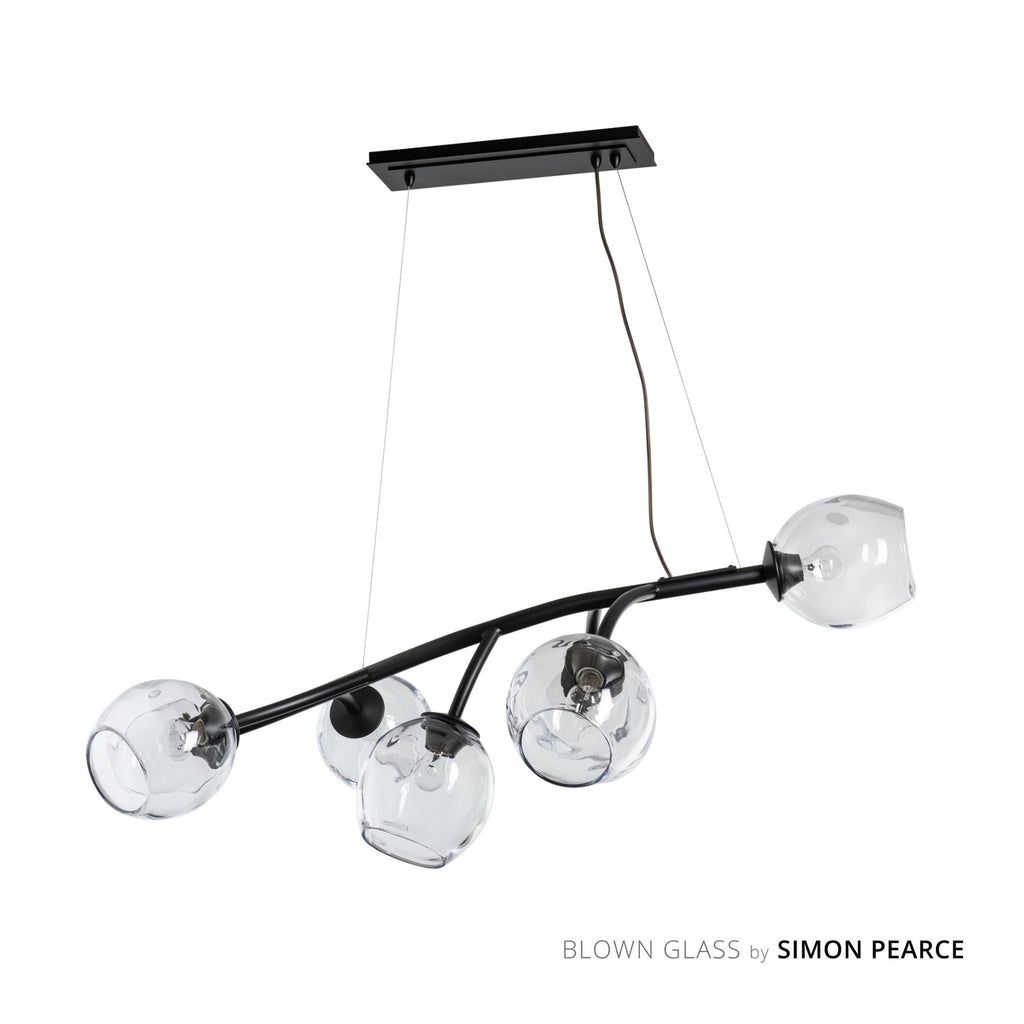 Vine Pendant 7-Light Clear Glass (ZM) in Black