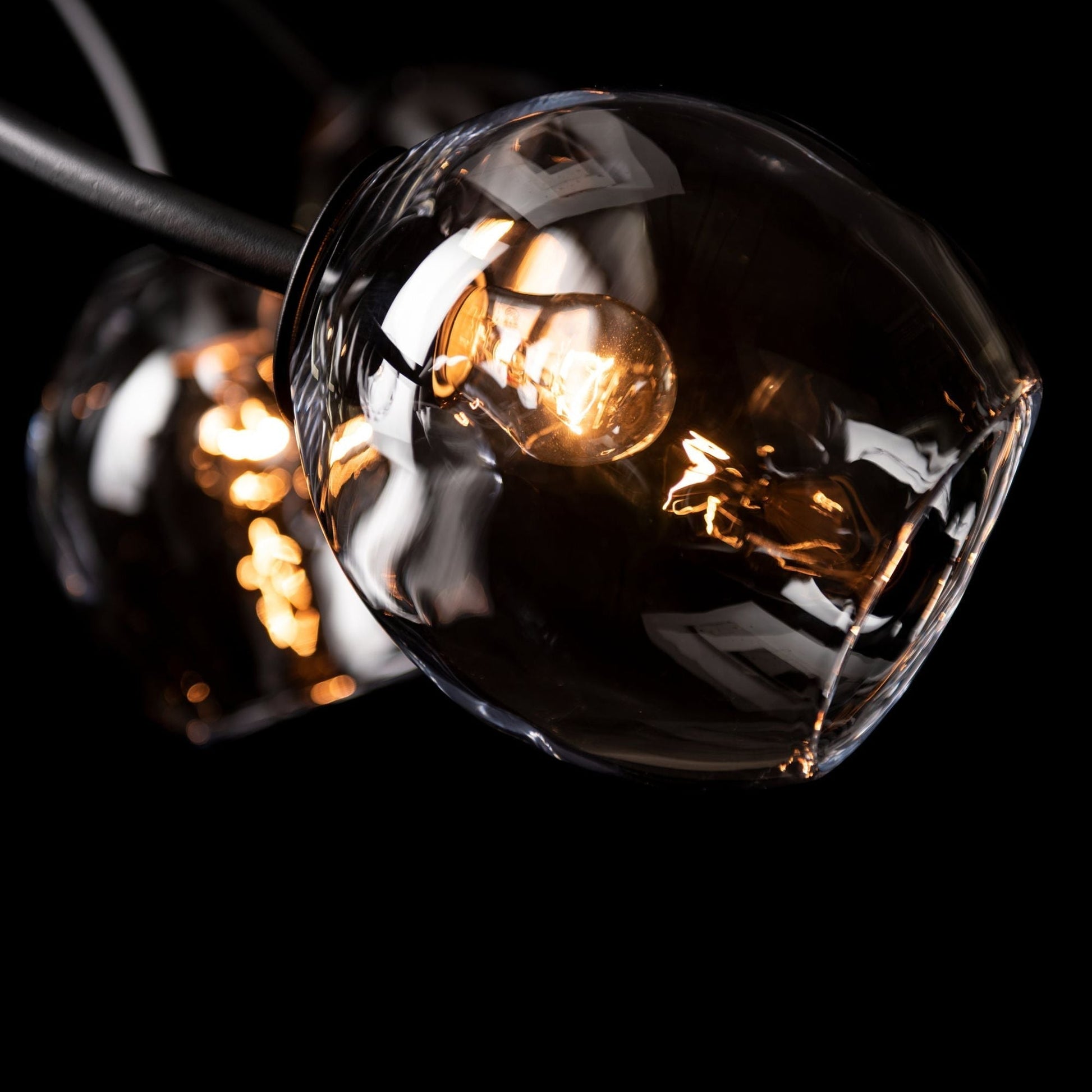 Vine Pendant 7-Light Clear Glass (ZM) in Black