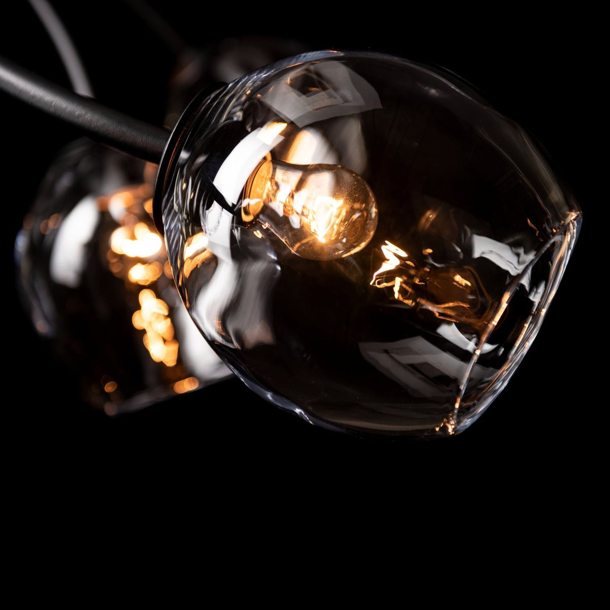 Vine Pendant 7-Light Clear Glass (ZM) in Black