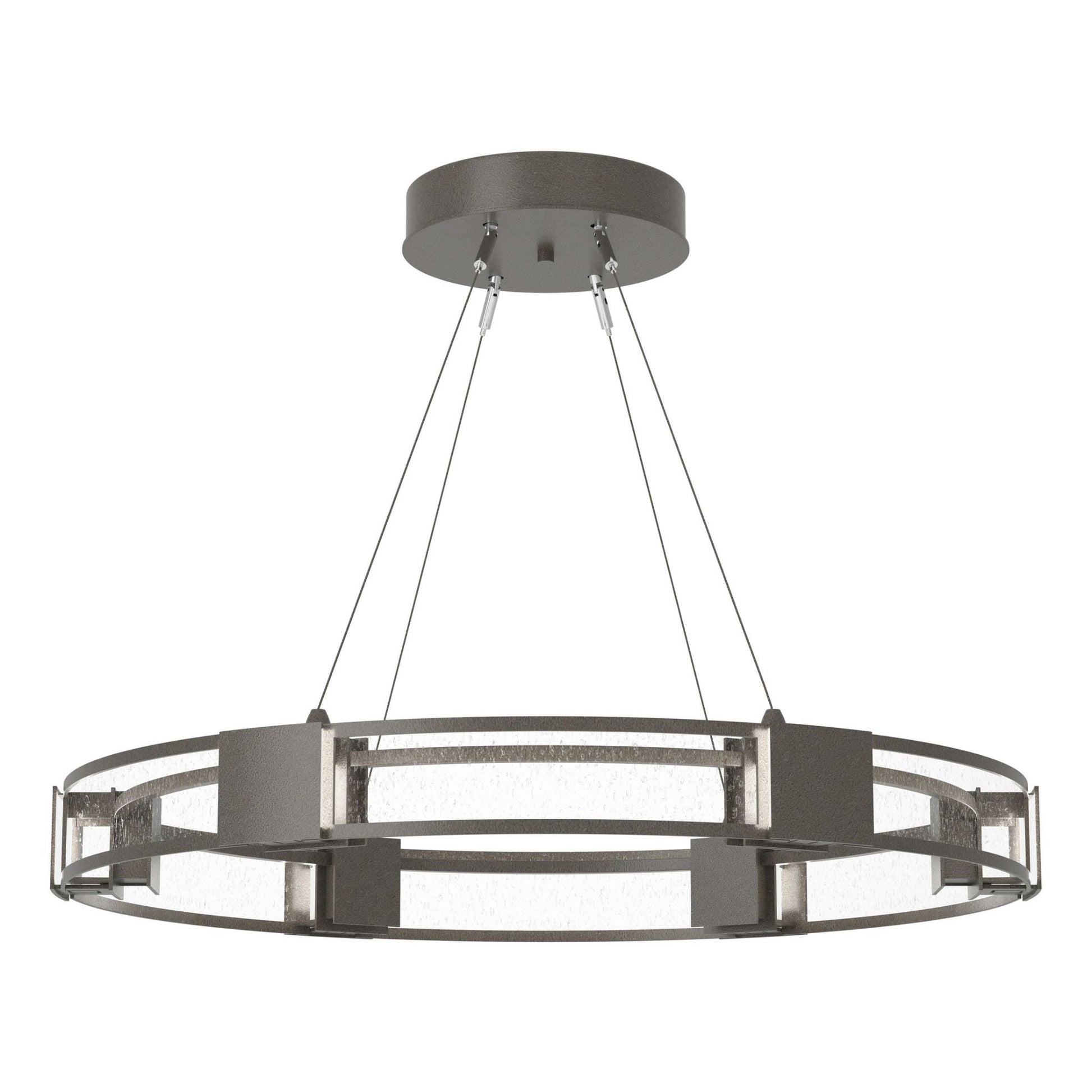 Aura Glass Pendant 6-Light Seeded Clear Glass (II) in Dark Smoke