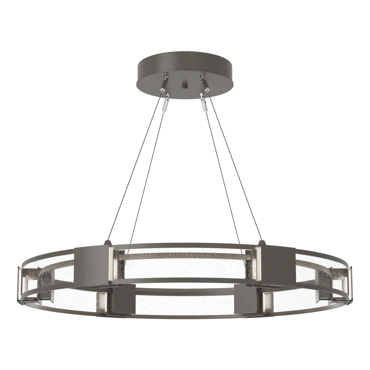 Aura Glass Pendant 6-Light Seeded Clear Glass (II) in Dark Smoke