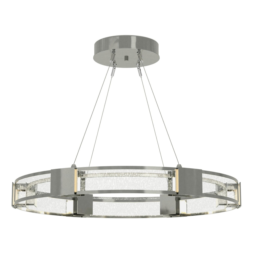 Aura Glass Pendant 6-Light Seeded Clear Glass (II) in Sterling