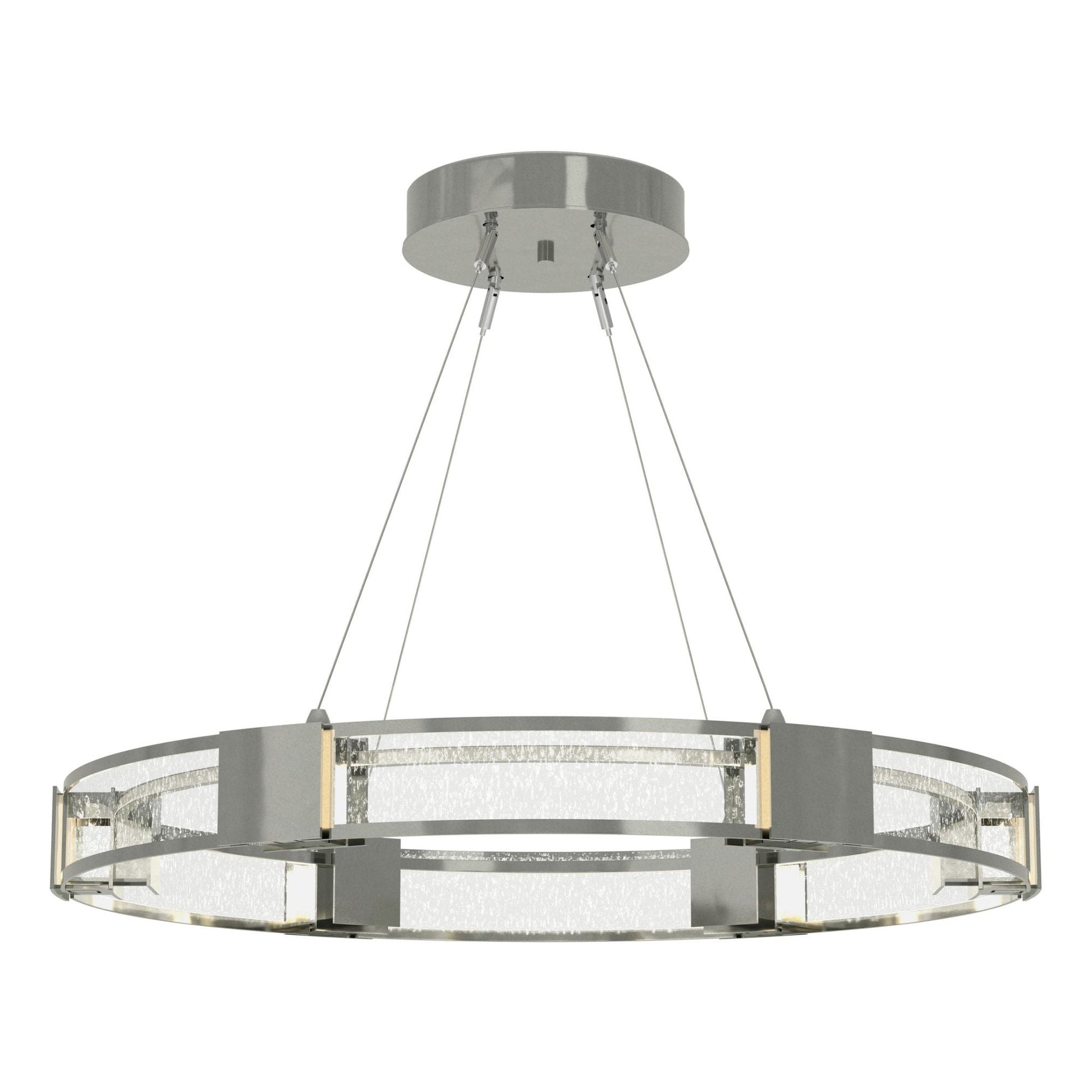 Aura Glass Pendant 6-Light Seeded Clear Glass (II) in Sterling