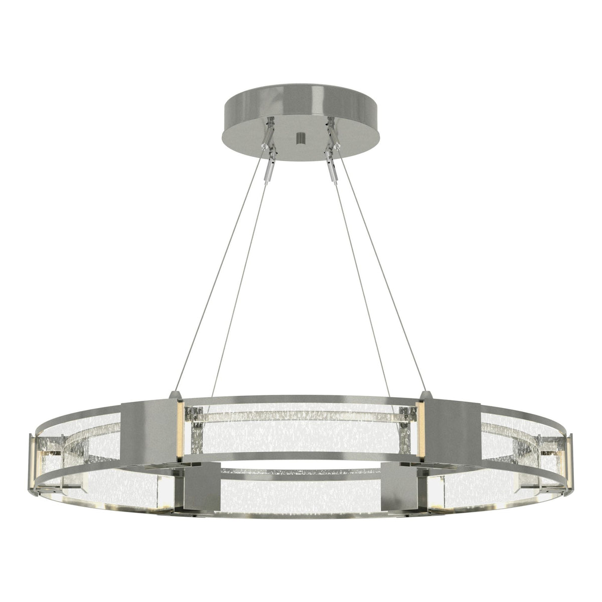 Aura Glass Pendant 6-Light Seeded Clear Glass (II) in Sterling
