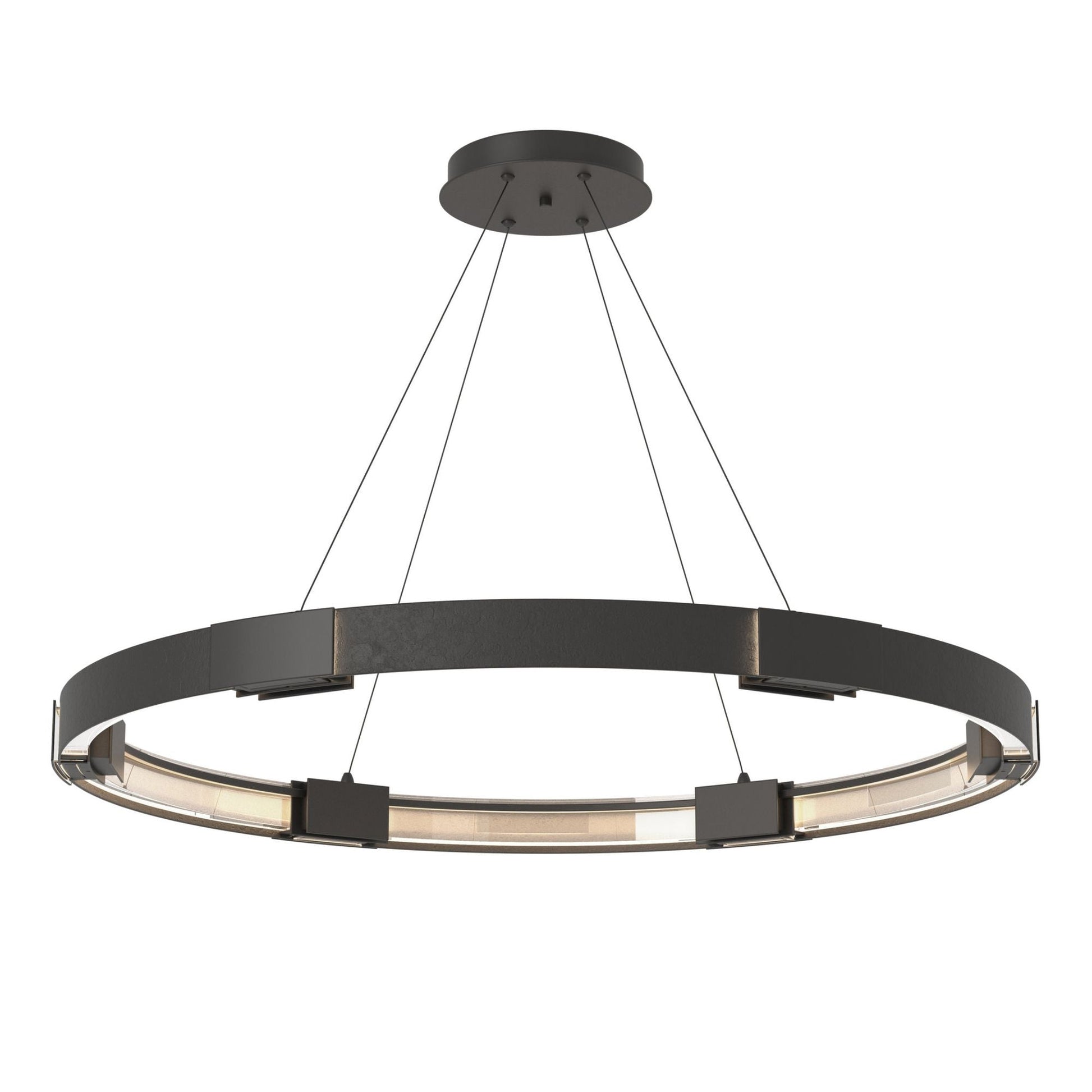Aura Large LED Pendant 12-Light Clear Glass (ZM) in Black