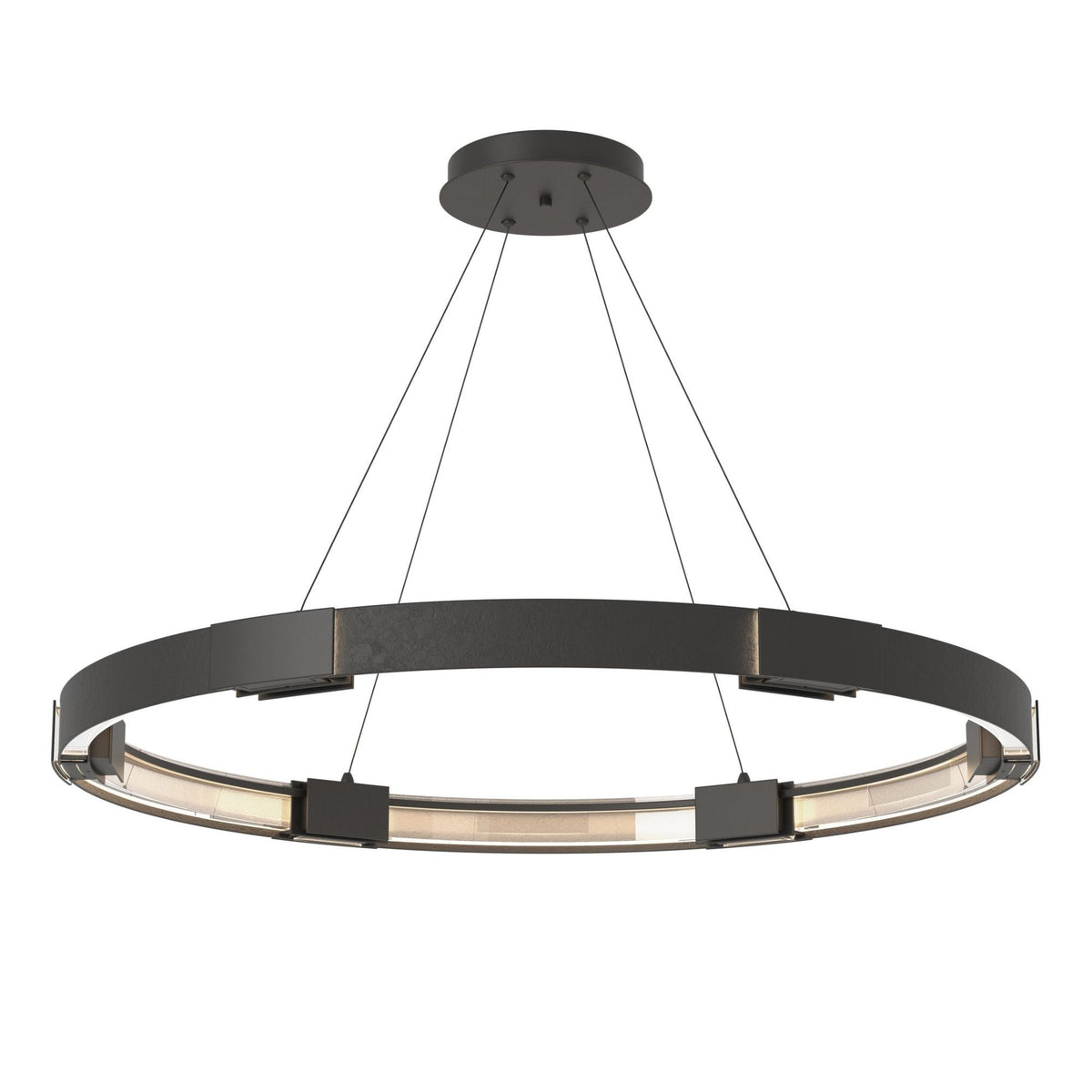 Aura Large LED Pendant 12-Light Clear Glass (ZM) in Black