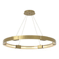 Aura Large LED Pendant 12-Light Clear Glass (ZM) in Modern Brass