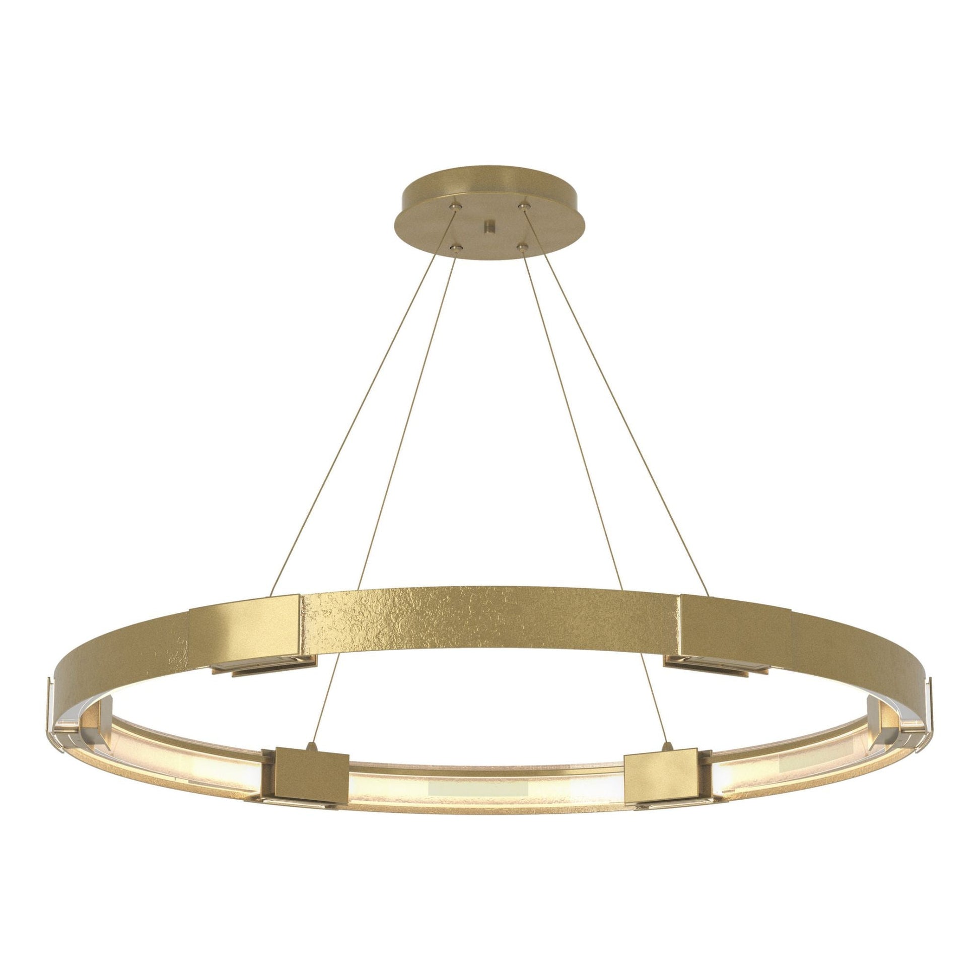Aura Large LED Pendant 12-Light Clear Glass (ZM) in Modern Brass