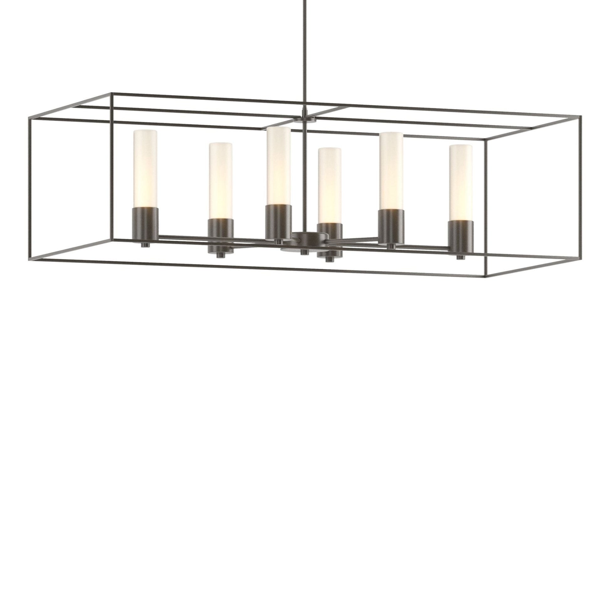 Portico Pendant 6-Light Dark Smoke Accent Opal Glass (GG) in Dark Smoke