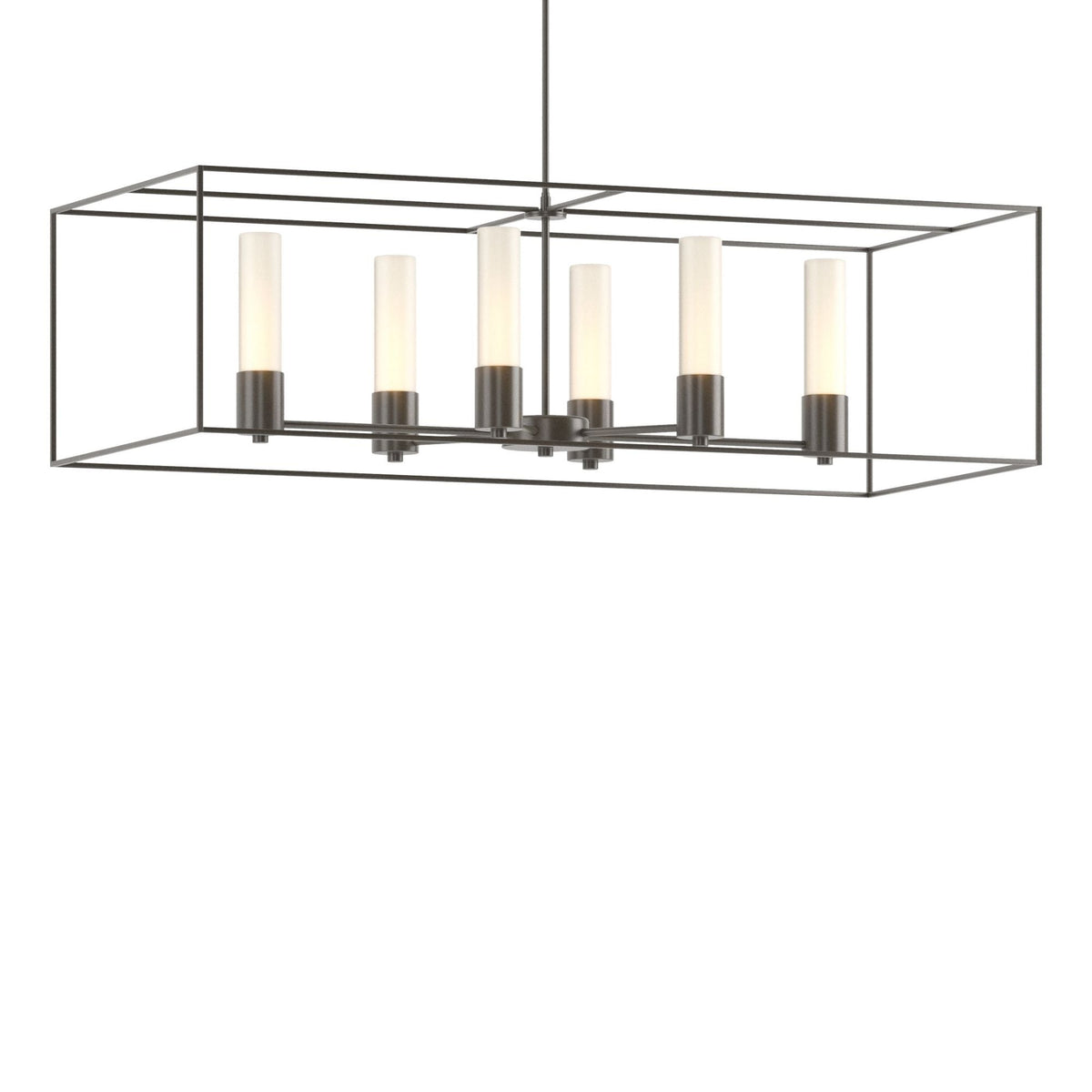 Portico Pendant 6-Light Dark Smoke Accent Opal Glass (GG) in Dark Smoke
