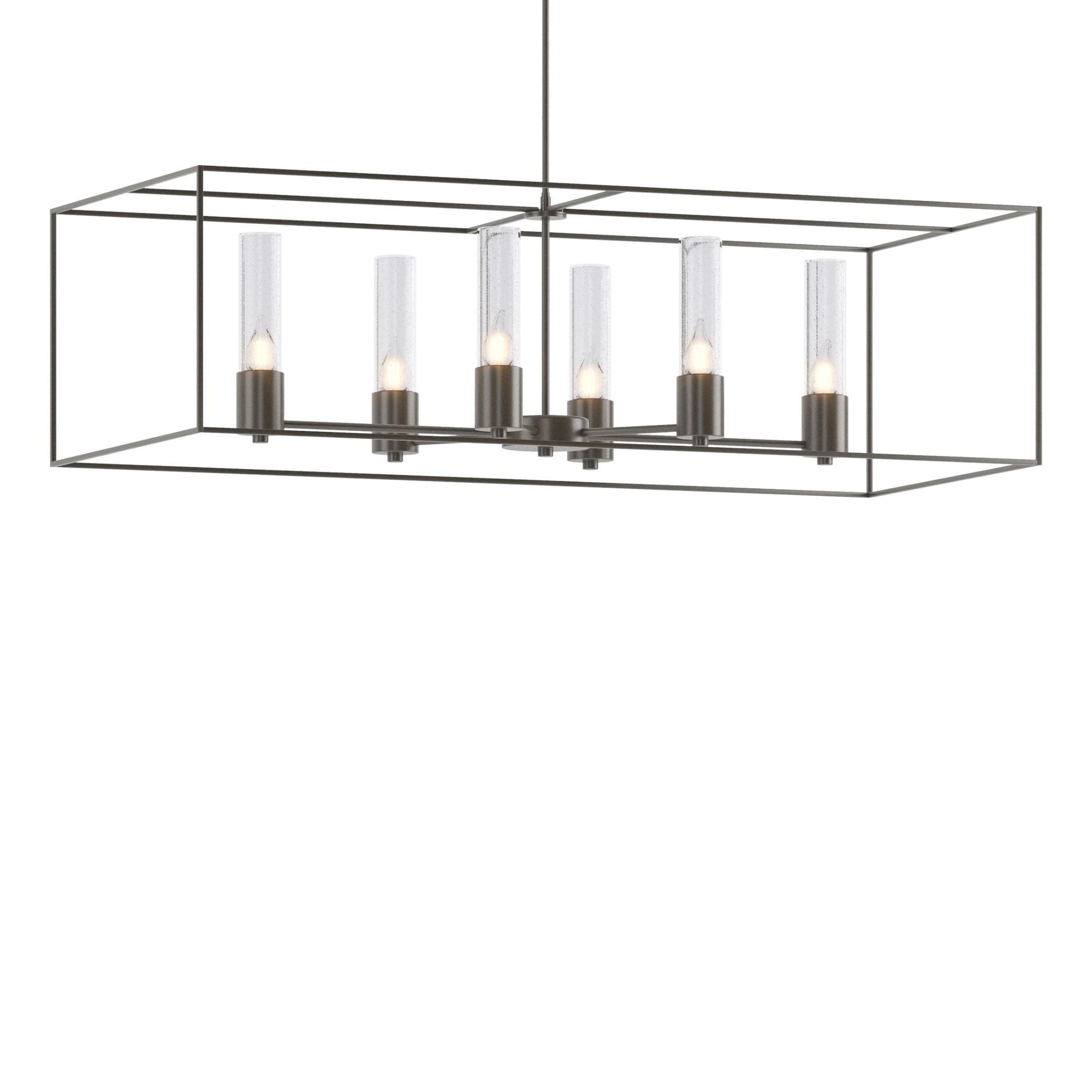 Portico Pendant 6-Light Dark Smoke Accent Seeded Clear Glass (II) in Dark Smoke