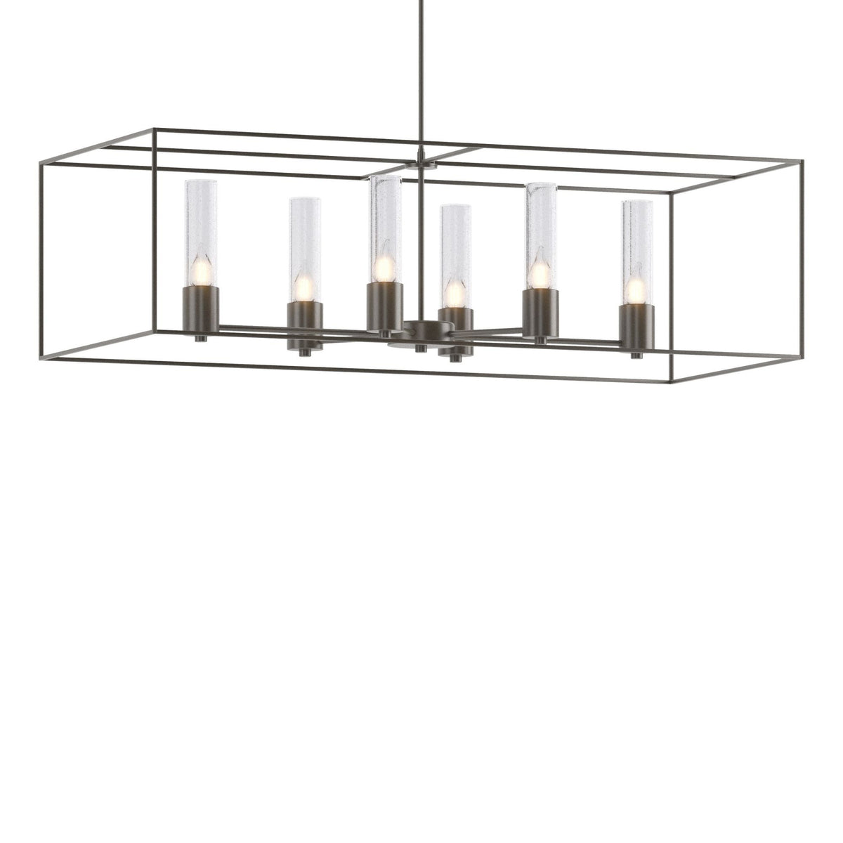 Portico Pendant 6-Light Dark Smoke Accent Seeded Clear Glass (II) in Dark Smoke