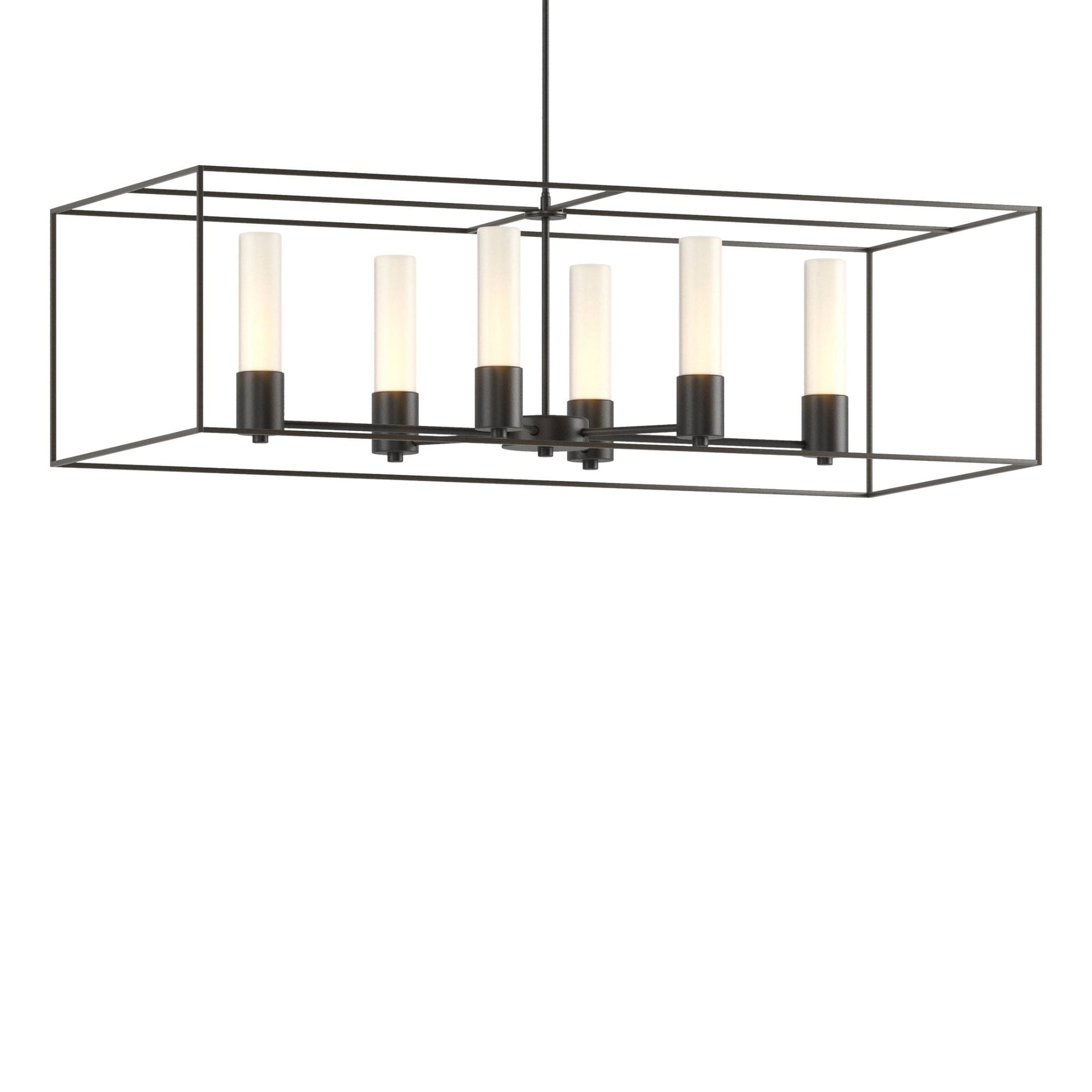 Portico Pendant 6-Light Dark Smoke Accent Opal Glass (GG) in Black
