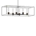 Portico Pendant 6-Light Dark Smoke Accent Seeded Clear Glass (II) in Black