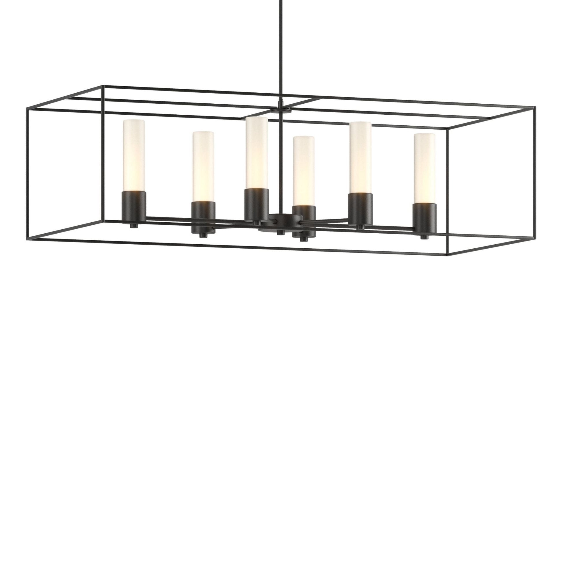 Portico Pendant 6-Light Black Accent Opal Glass (GG) in Black