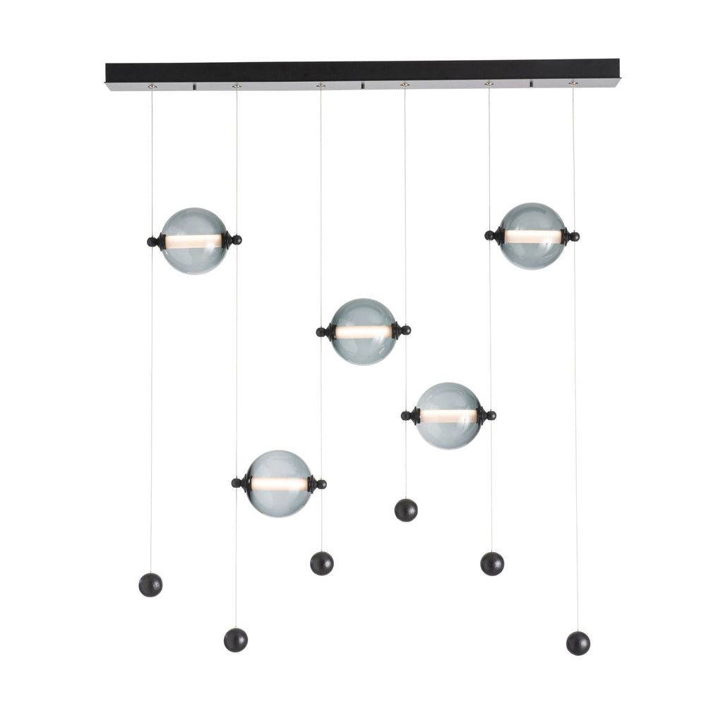 Abacus 5-Light LED Pendant LED Cool Grey Glass (YL) in Black