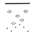 Abacus 5-Light LED Pendant LED Cool Grey Glass (YL) in Black