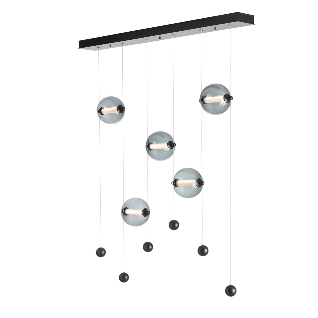 Abacus 5-Light LED Pendant LED Cool Grey Glass (YL) in Black