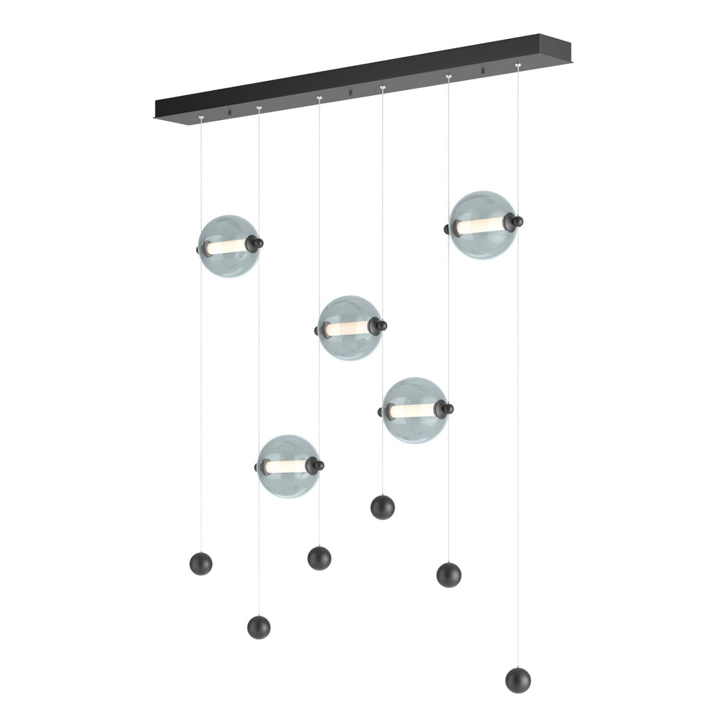 Abacus 5-Light LED Pendant LED Cool Grey Glass (YL) in Black