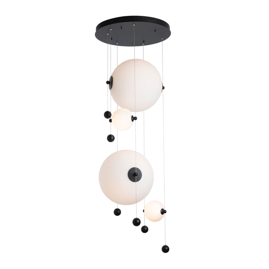 Abacus 4-Light Round LED Pendant LED Opal Glass (GG) in Black