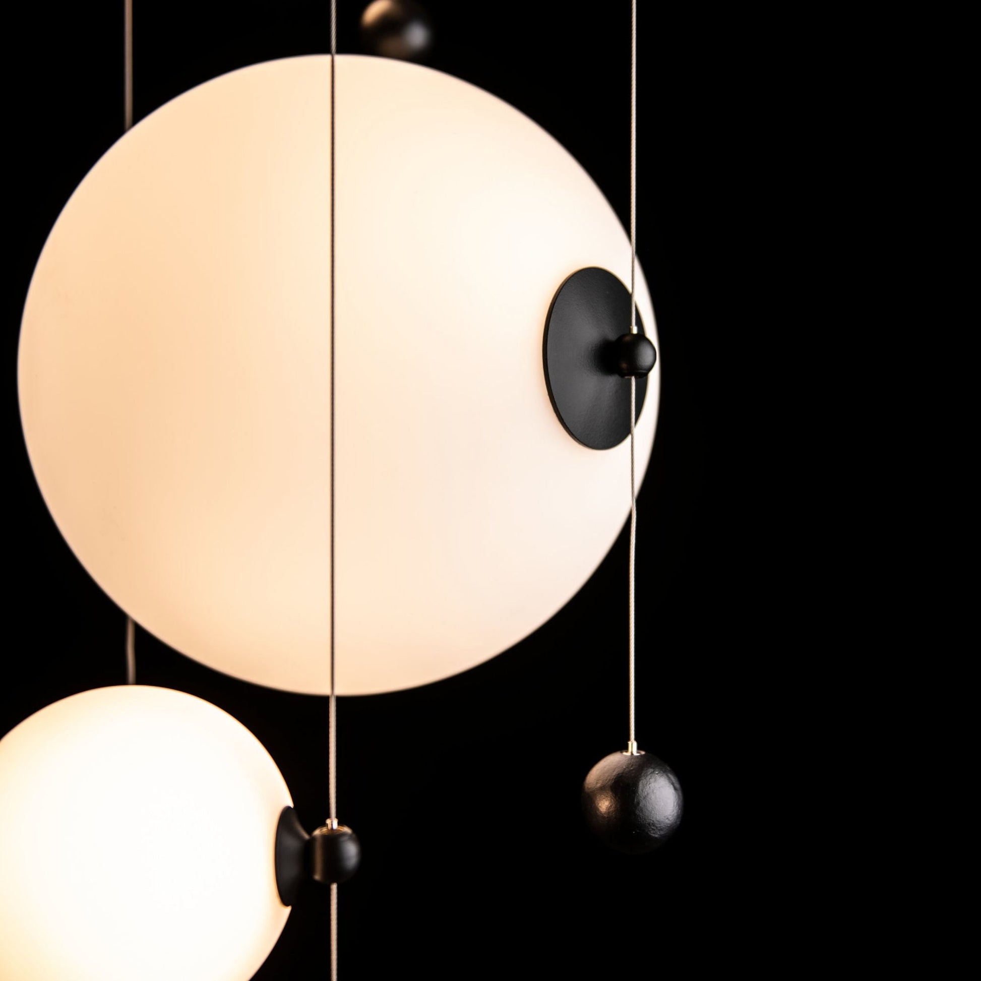 Abacus 4-Light Round LED Pendant LED Opal Glass (GG) in Black