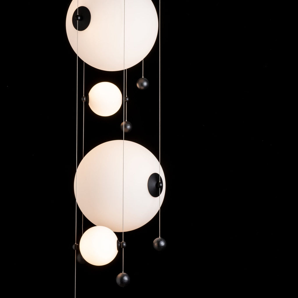 Abacus 4-Light Round LED Pendant LED Opal Glass (GG) in Black