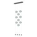 Abacus 9-Light Ceiling-to-Floor LED Pendant LED Cool Grey Glass (YL) in Black