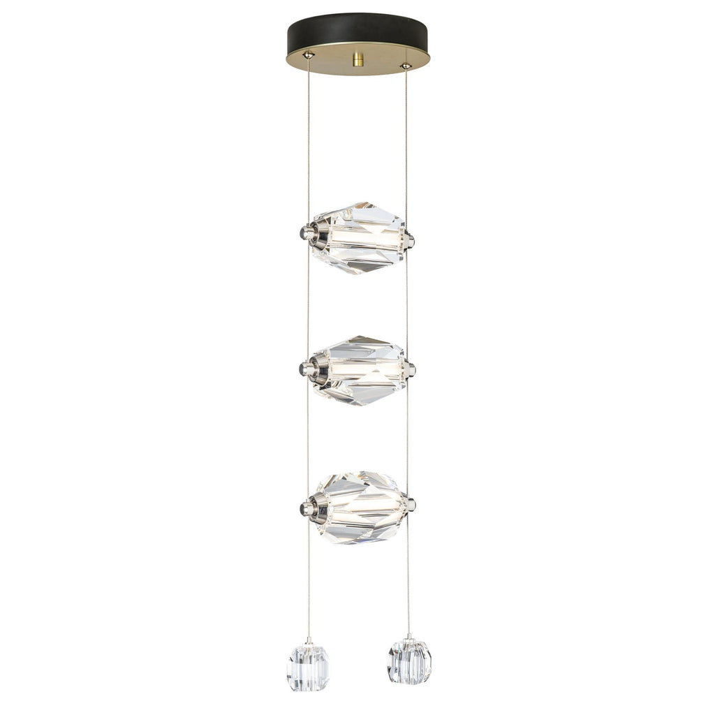 Gatsby 3-Light LED Pendant Crystal LED in Modern Brass