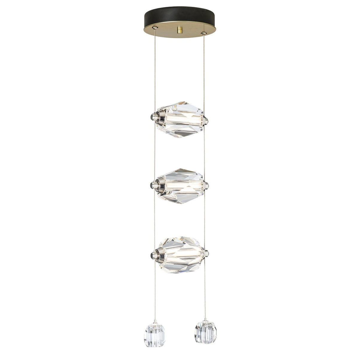 Gatsby 3-Light LED Pendant Crystal LED in Modern Brass