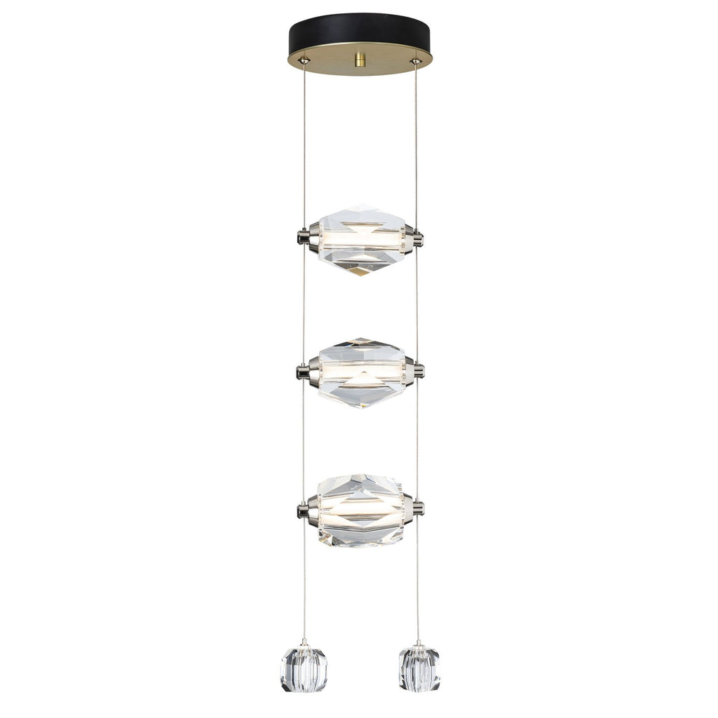 Gatsby 3-Light LED Pendant Crystal LED in Modern Brass