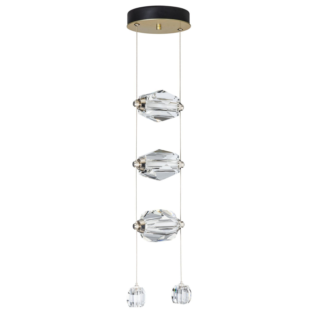 Gatsby 3-Light LED Pendant Crystal LED in Modern Brass