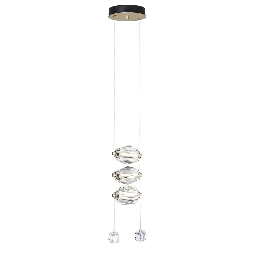 Gatsby 3-Light LED Pendant Crystal LED in Modern Brass