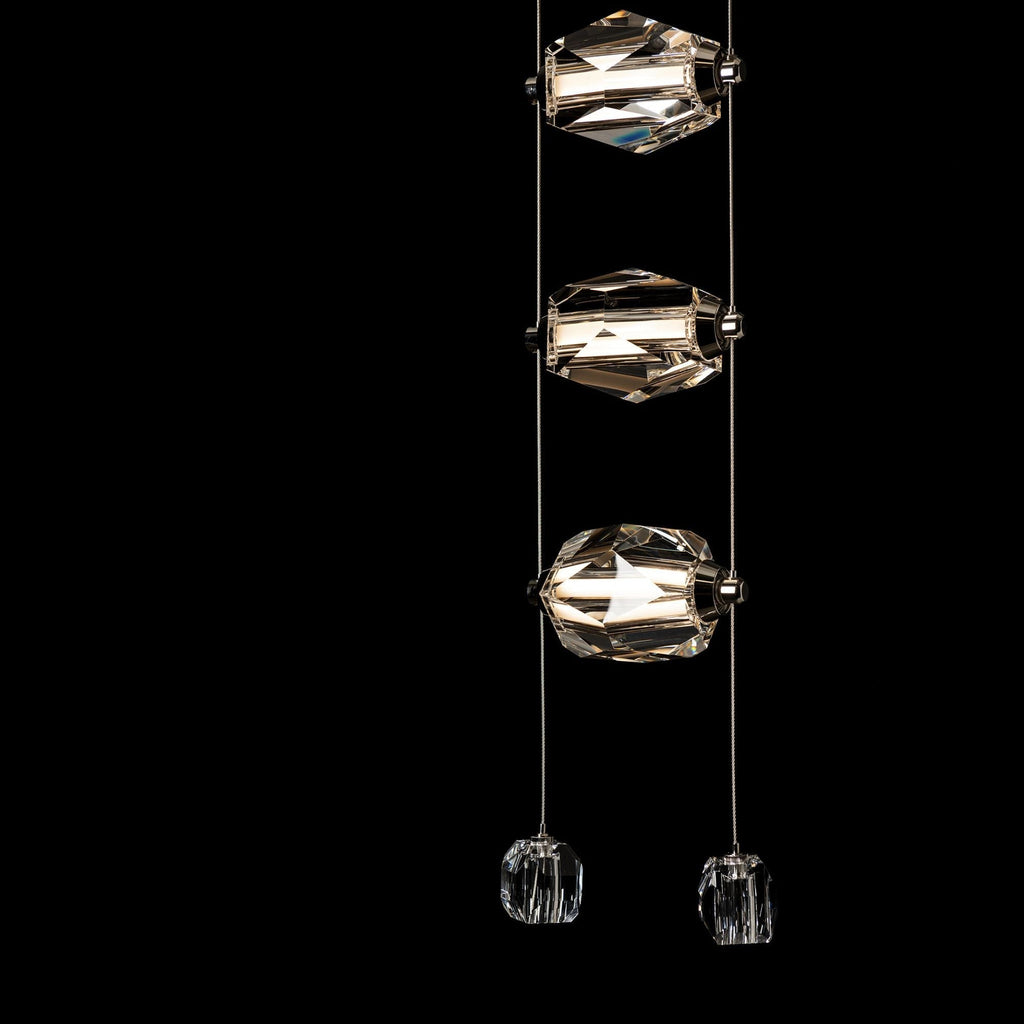 Gatsby 3-Light LED Pendant Crystal LED in Modern Brass