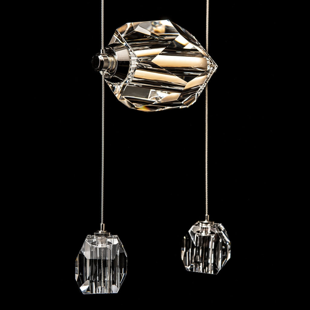 Gatsby 3-Light LED Pendant Crystal LED in Modern Brass