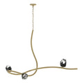 Glacier 3-Light Pendant 3-Light Black Crystal (BP) in Modern Brass