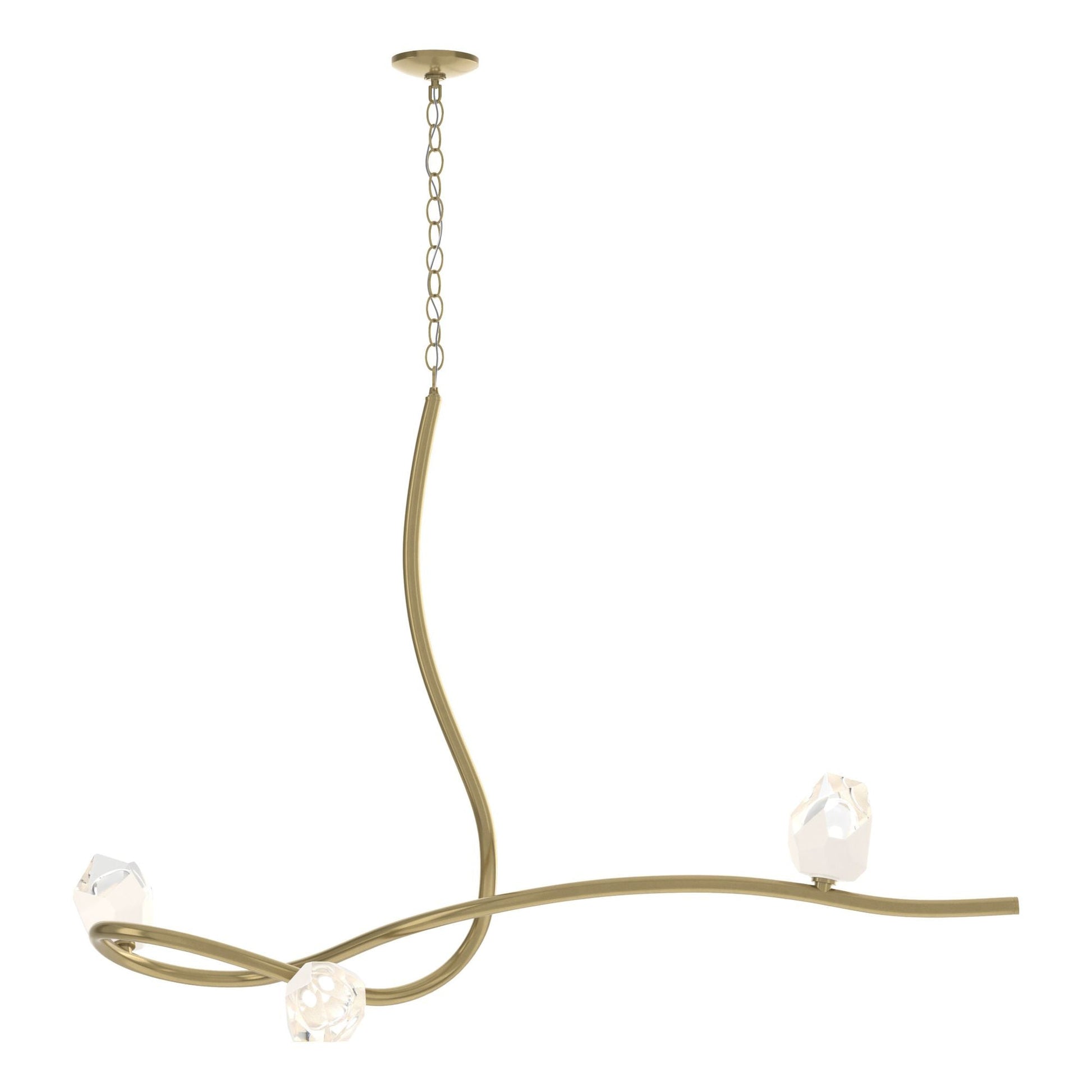 Glacier 3-Light Pendant 3-Light White Crystal (WP) in Modern Brass