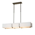 Exos Rectangular Pendant 4-Light Natural Anna Inner Shade & Natural Anna Outer Shade in Oil Rubbed Bronze